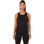 Asics tanque de carrera femenino negro alto rendimiento