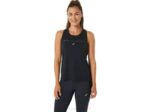 Asics tanque de carrera femenino rendimiento negro gris carbón