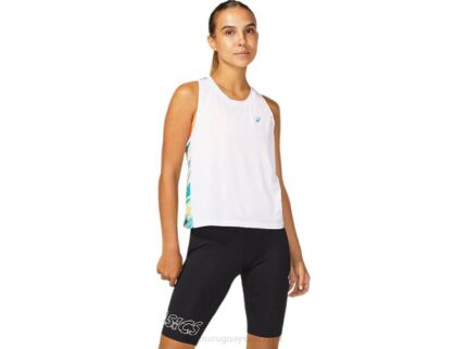 Asics tanque de inyección de color blanca brillante y báltica
