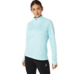 Asics thermopolis mujer 1/4 zip azul claro confort y estilo