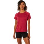 Asics Top C110 Manga Corta Mujer Borgoña Ligero y Con Estilo