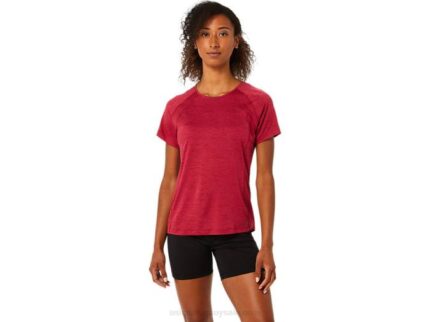 Asics Top C110 Manga Corta Mujer Borgoña Ligero y Con Estilo