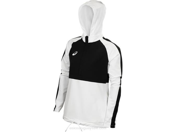 asics_top_chandal_elastico_mujer_blanco_negro_estilo_deportivo.jpg Asics top chándal elástico mujer blanco negro estilo deportivo - Image 1