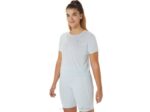 Asics top corto de carrera mujer cielo crema estilo y confort - Image 3