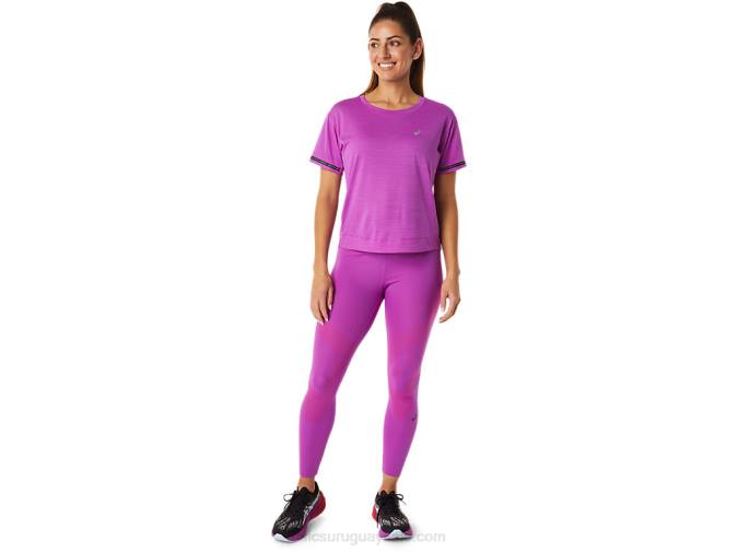Asics top corto de carrera mujer orquídea ligero y cómodo - Image 4
