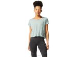 Asics top corto de manga corta sakura pizarra gris mujer elegante