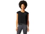 Asics top corto ventilado mujer rendimiento negro