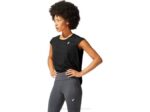 Asics top corto ventilado mujer rendimiento negro - Image 3