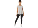 Asics top de manga corta con abertura gris ostra femenino - Image 4