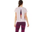 Asics top de manga corta espalda abierta rosa elegante - Image 2