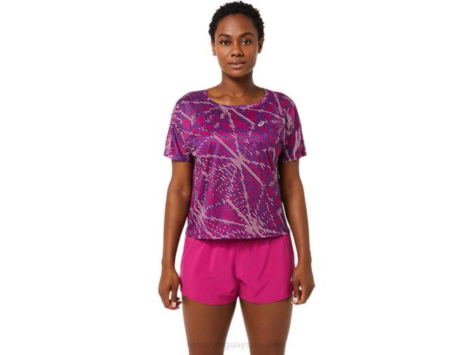 Asics top de manga corta mujer sakura estampado colorido - Image 1