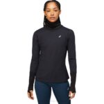 Asics top de manga larga de lana rendimiento negro gris
