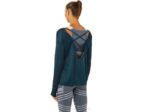 Asics top de manga larga espalda abierta mujer azul francés estilo y comodidad - Image 2