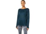 Asics top de manga larga espalda abierta mujer azul francés estilo y comodidad