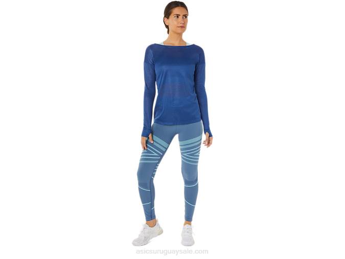 Asics top de manga larga espalda abierta mujer gran tiburon elegante - Image 4