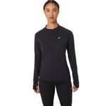 Asics top de manga larga invierno mujer rendimiento negro elegante