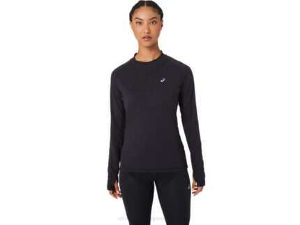 Asics top de manga larga invierno mujer rendimiento negro elegante