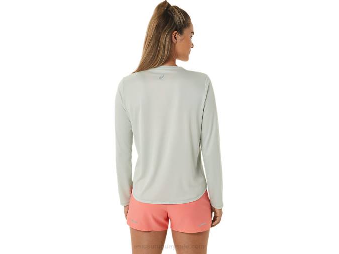 Asics top de manga larga logo Fujitrail mujer salvia ligera deportivo - Image 2