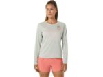 Asics top de manga larga logo Fujitrail mujer salvia ligera deportivo