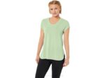 Asics top de mujer cuello en v jaspeado verde brezo