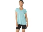 Asics top de mujer jaspeado cuello en v azul claro - Image 5
