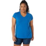 Asics top de mujer jaspeado cuello en v lago drive brezo