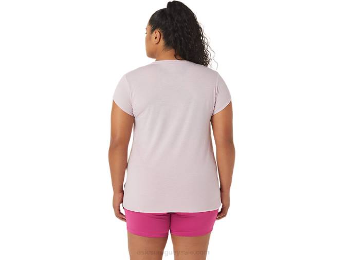 Asics top de mujer jaspeado cuello en v rosa brezo elegante - Image 2
