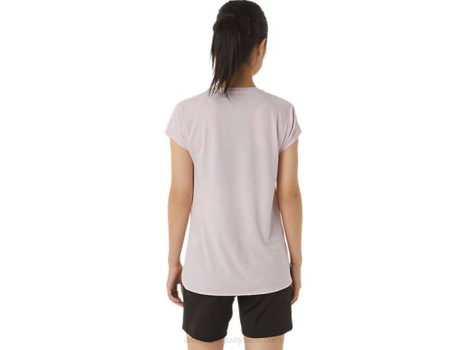 Asics top de mujer jaspeado cuello en v rosa brezo elegante - Image 9