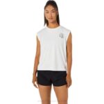Asics top deportivo mujer ocean waste blanco natural sostenible