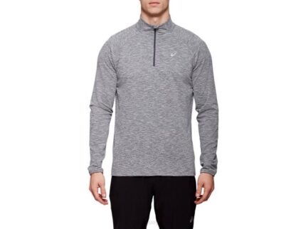 Asics top dorai con cremallera hombre brezo gris oscuro cómodo y ligero