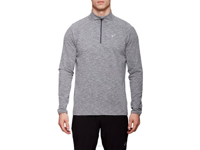 Asics top dorai con cremallera hombre brezo gris oscuro cómodo y ligero - Image 1
