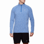 Asics top dorai cremallera hombre azul brezo ligero y cómodo
