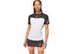 Asics Top Fijitrail Mujer Gris Grafito y Blanco Brillante