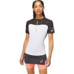 Asics Top Fijitrail Mujer Gris Grafito y Blanco Brillante