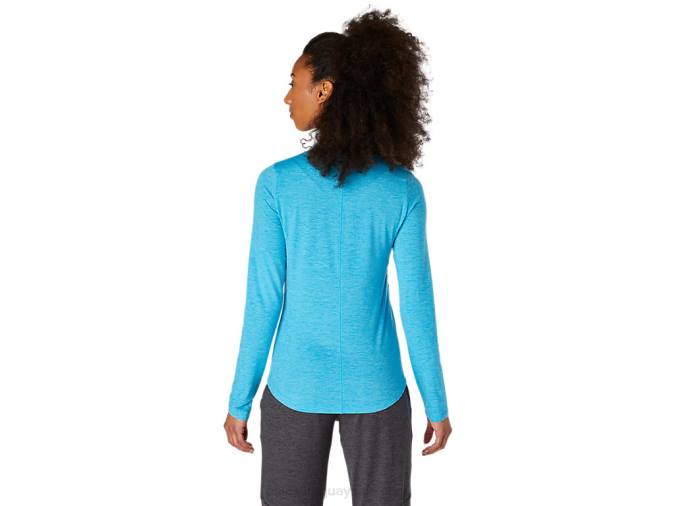 Asics top jaspeado de manga larga mujer agua digital estilo moderno - Image 2