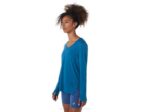 Asics top jaspeado de manga larga mujer brezo verde azulado - Image 3