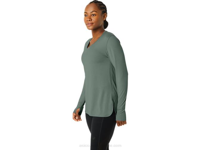 Asics top jaspeado manga larga mujer hiedra brezo estilo y comodidad - Image 3