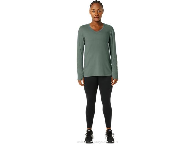 Asics top jaspeado manga larga mujer hiedra brezo estilo y comodidad - Image 5