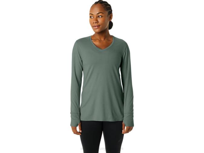 Asics top jaspeado manga larga mujer hiedra brezo estilo y comodidad - Image 1