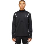 Asics top lite-show invierno 1/2 zip hombre negro rendimiento