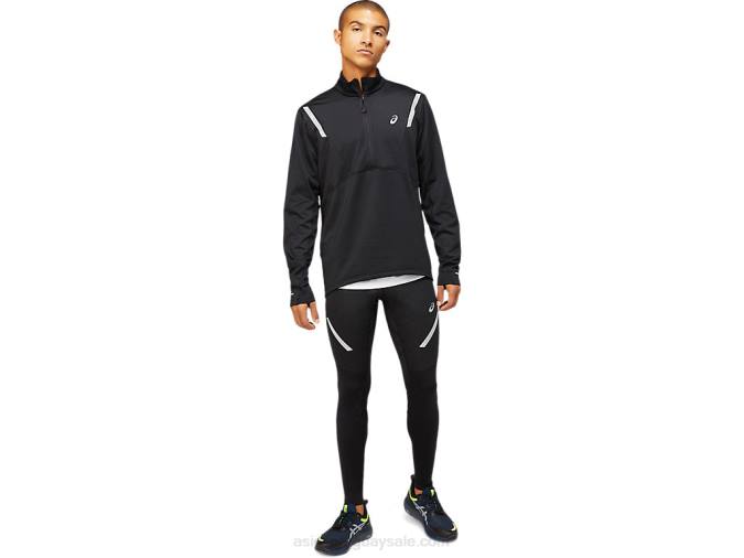 Asics top lite-show invierno 1/2 zip hombre negro rendimiento - Image 3