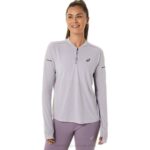 Asics top metarun manga larga cremallera mujer violeta oscuro quartz