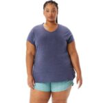 Asics top mujer cuello en v jaspeado brezo chaquetón elegante