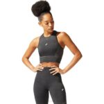 Asics top sin costuras mujer rendimiento negro estilo cómodo