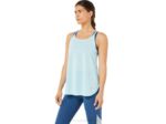 Asics top sin mangas azul claro con abertura femenina trendy - Image 3