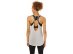 Asics top sin mangas gris ostra con abertura para mujer - Image 2