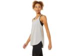 Asics top sin mangas gris ostra con abertura para mujer - Image 3