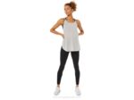 Asics top sin mangas gris ostra con abertura para mujer - Image 4