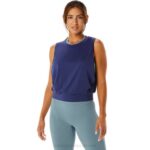 Asics top sin mangas mujer nagino flex azul índigo estilo y comodidad