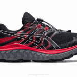 Asics Trabuco Max Zapatillas Negro Rojo Eléctrico Aventura Running